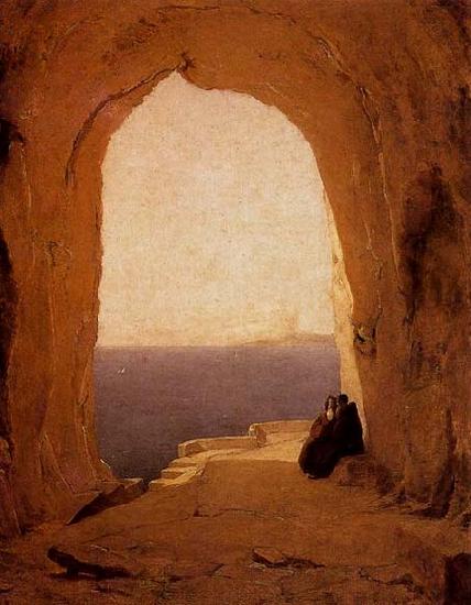 Karl Blechen Grotto in the Gulf of Naples oil painting image